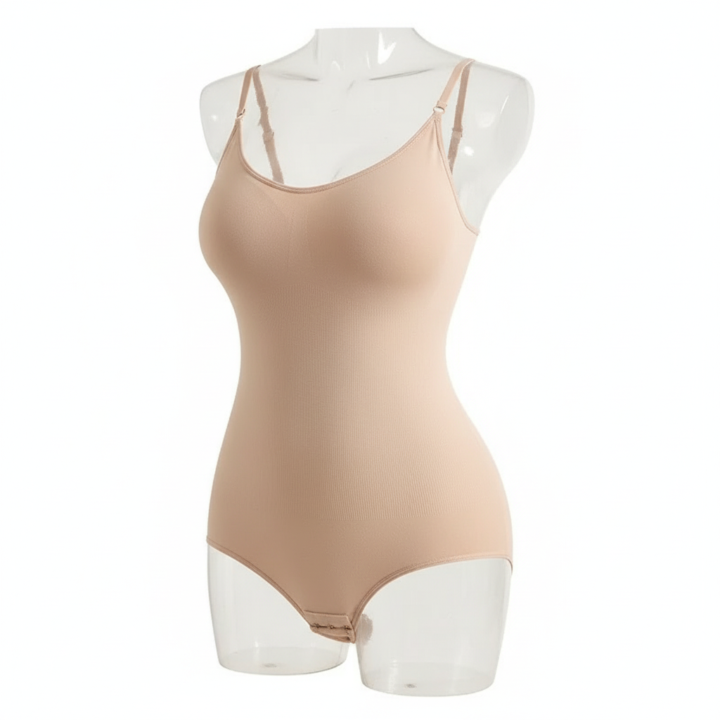 1 Piece Solid Seamless Shaping Shapewear Bodysuit, Tummy Control Butt Lifting Slimmer Body Shaper, Women's Underwear & Shapewear